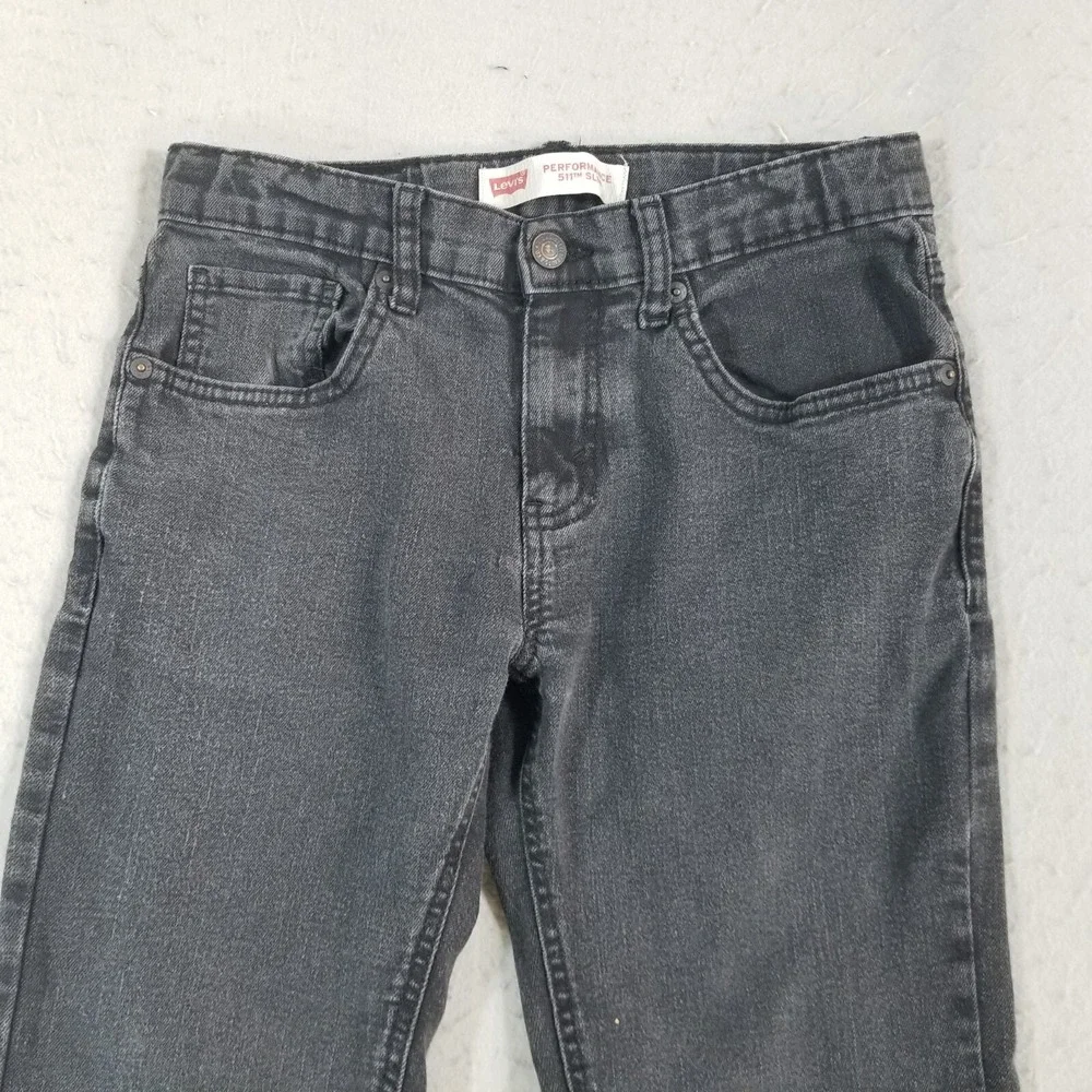 Levi's 511 jeans youth size 16 28 x 30 skinny straight black stretch denim pants